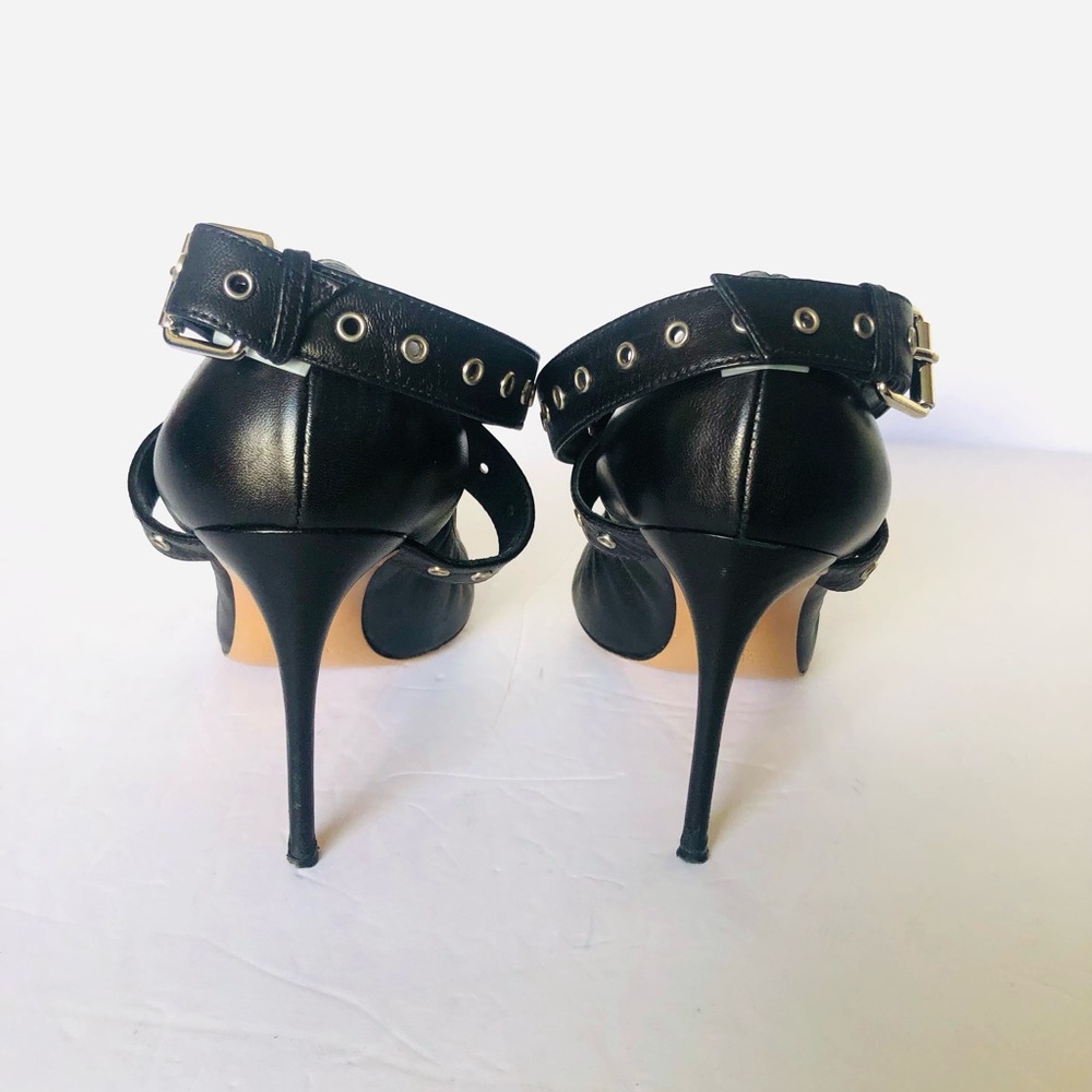 VALENTINO Love Latch Grommeted Leather Ankle-Wrap Pumps EU 36.5 US 6 - Picture 3 of 9